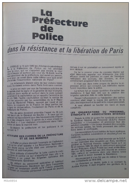 236  -  les POLICIERS  français dans la Résistance  1939-1945  pages d'histoire