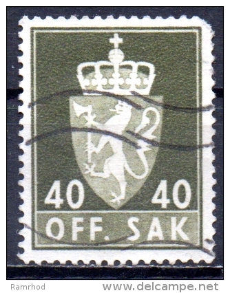 NORWAY 1955 Official - Arms - 40 Ore Green  FU - Oficiales