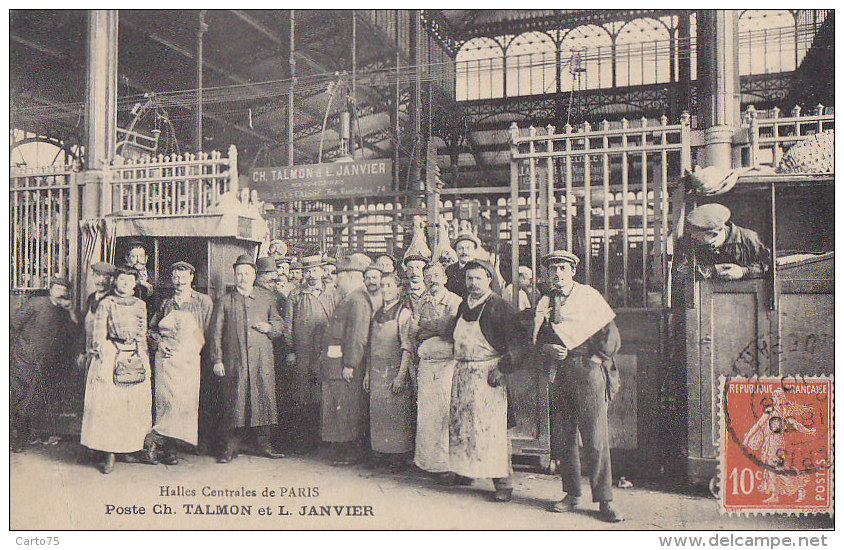 Paris 75 - Halles Centrales De Paris - Poste Ch. Talmon Et L. Janvier - Bouchers - Mandataires - RARE - Petits Métiers à Paris