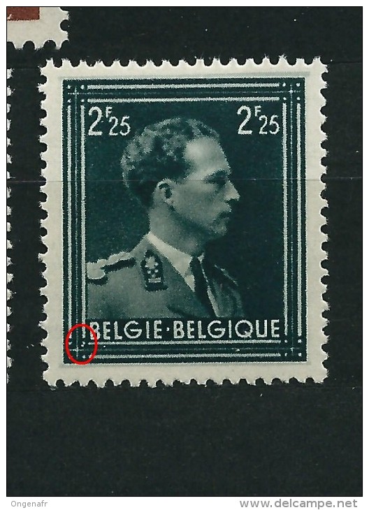 N° 644  Léopold III  Avec Charnière (x)   2 Points Dans Le Cartouche !!                      (catalogue Varibel) - Non Classés