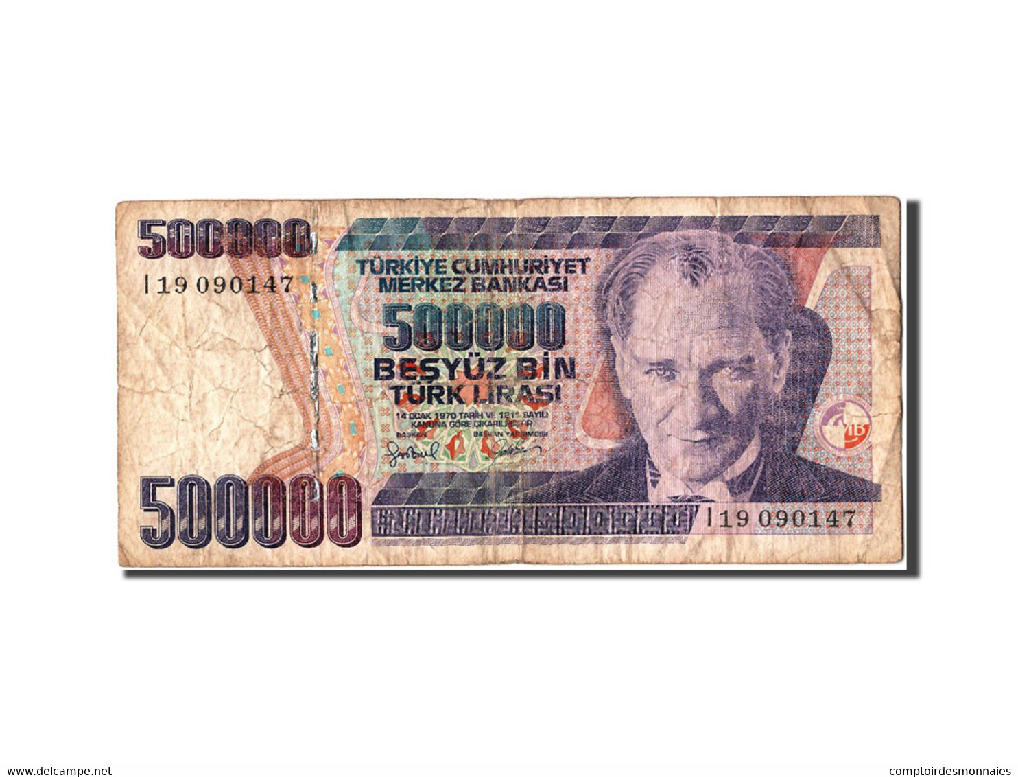 Billet, Turquie, 500,000 Lira, 1970, B - Turkey