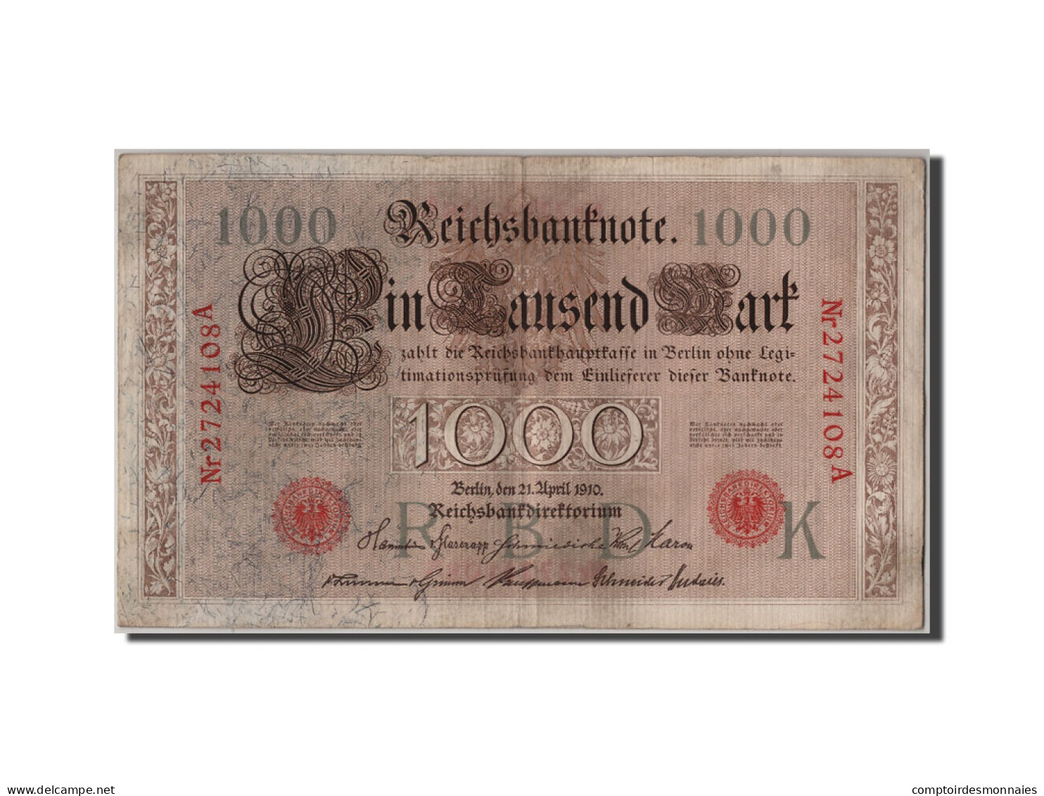 Billet, Allemagne, 1000 Mark, 1910, 1910-04-21, TTB - 1000 Mark