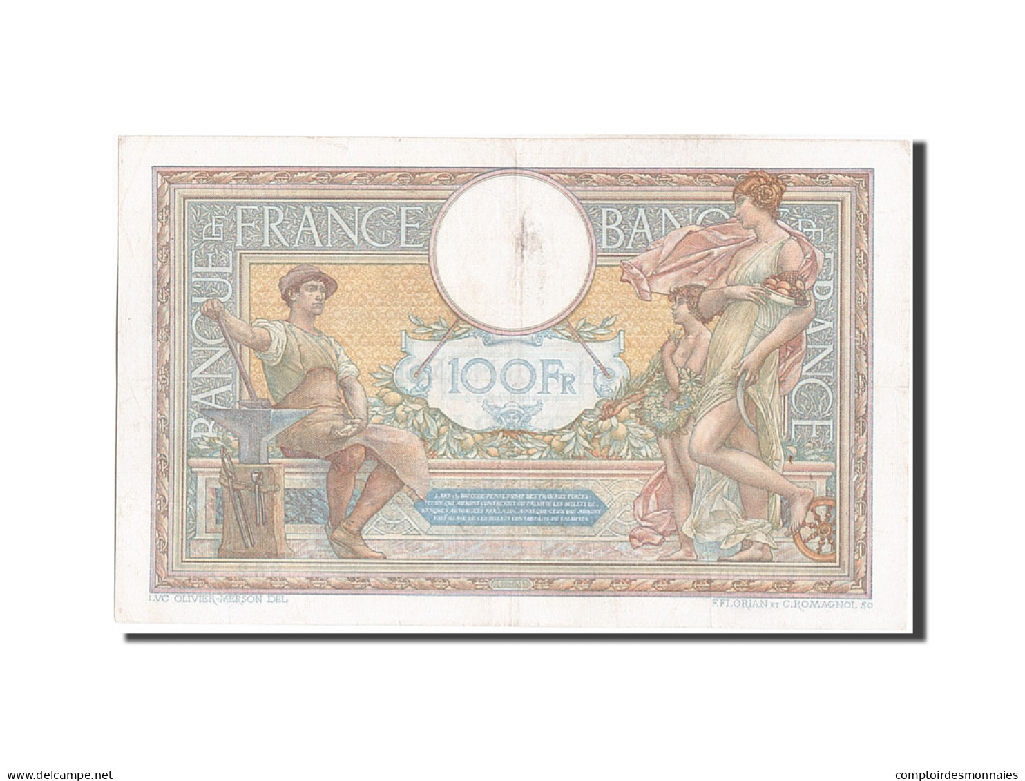 Billet, France, 100 Francs, 100 F 1908-1939 ''Luc Olivier Merson'', 1927 - 100 F 1908-1939 ''Luc Olivier Merson''