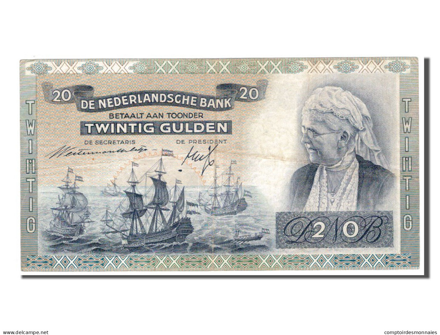 Billet, Pays-Bas, 20 Gulden, 1941, TTB - 20 Gulden