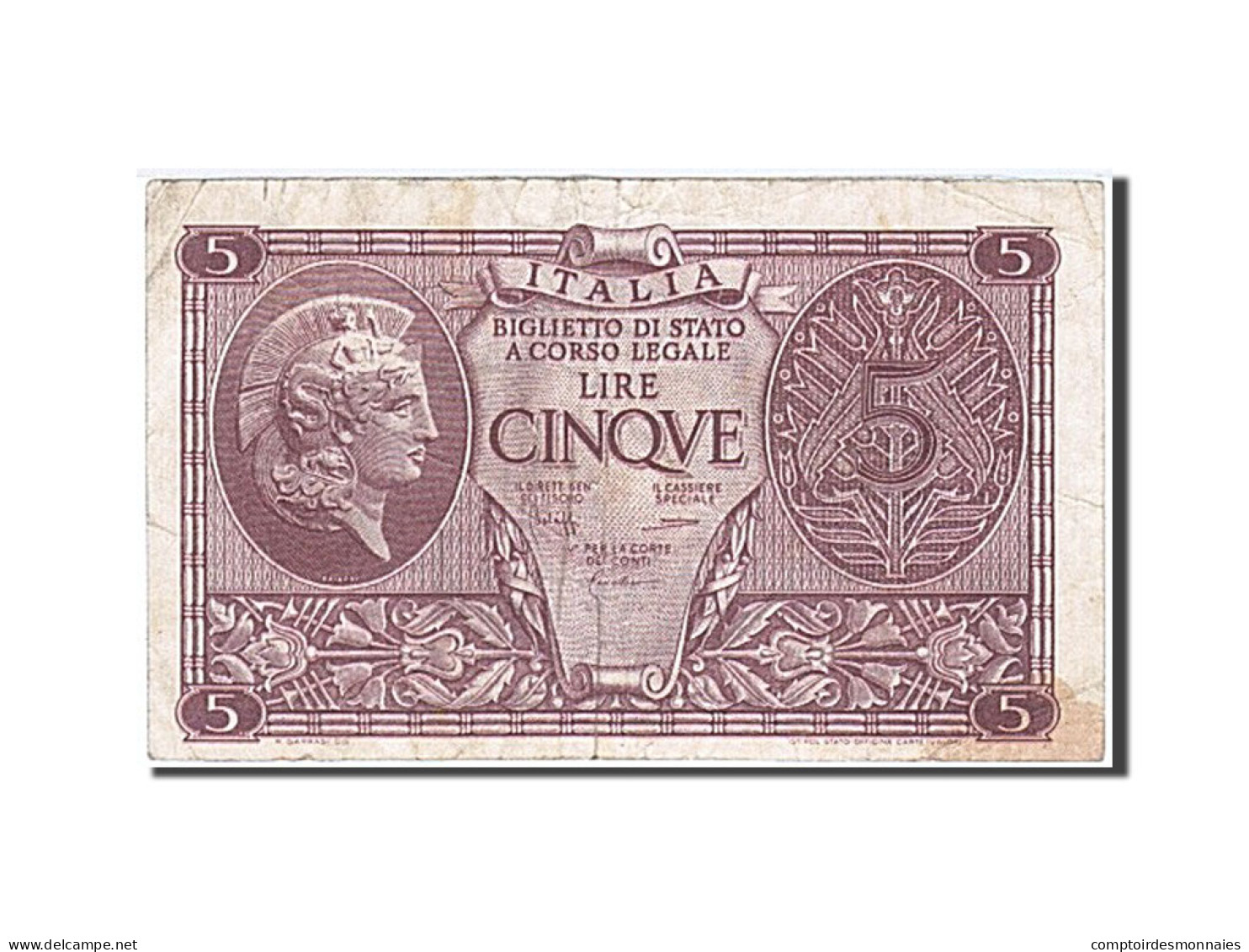 Billet, Italie, 5 Lire, 1944, 1944-11-23, TB+ - Regno D'Italia – 5 Lire