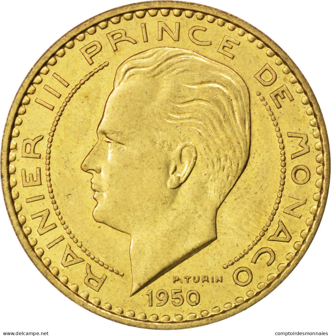 Monnaie, Monaco, 20 Francs, 1950, SUP, Cupro-Aluminium, KM:E27, Gadoury:140 - 1949-1956 Francos Antiguos