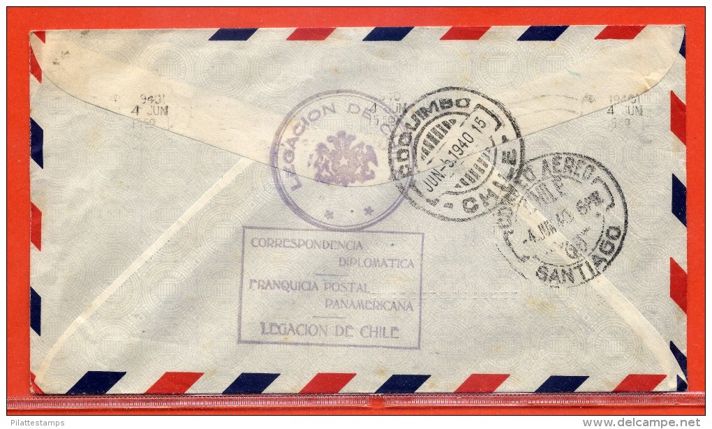 DOMINICAINE LETTRE DE 1940 DE ANTIGUA POUR COQUIMBO CHILI - Dominican Republic