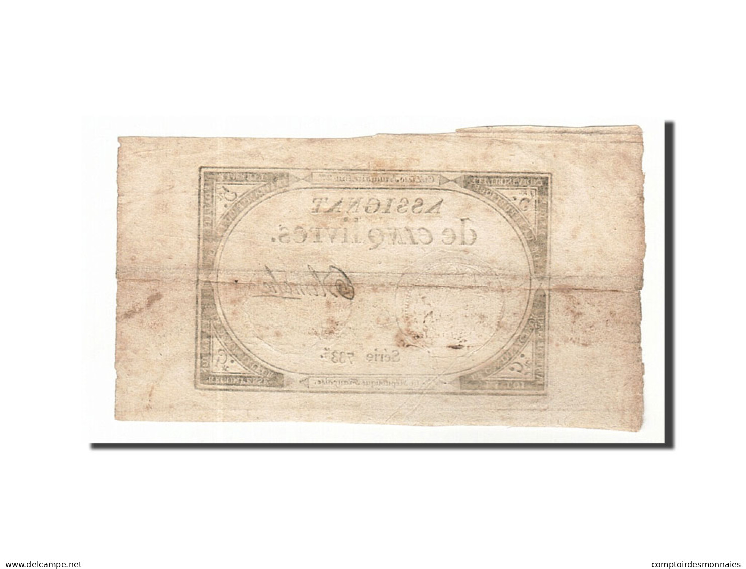 Billet, France, 5 Livres, 1793, Blanche, TTB, KM:A76, Lafaurie:171 - Assignats