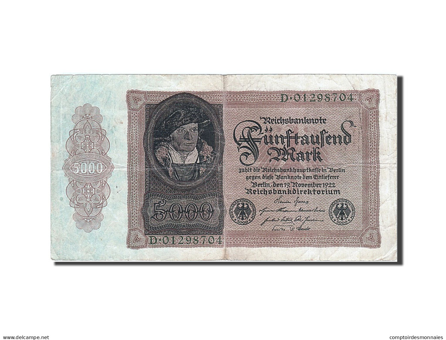 Billet, Allemagne, 5000 Mark, 1922, 1922-11-19, TTB - 5000 Mark