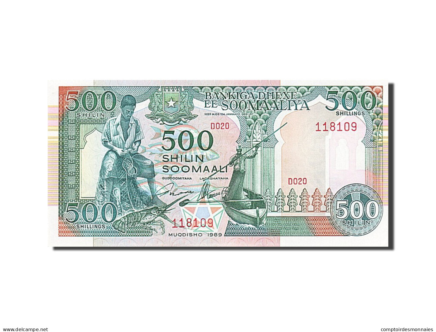 Billet, Somalie, 500 Shilin = 500 Shillings, 1989, 1989-01-01, NEUF - Somalie