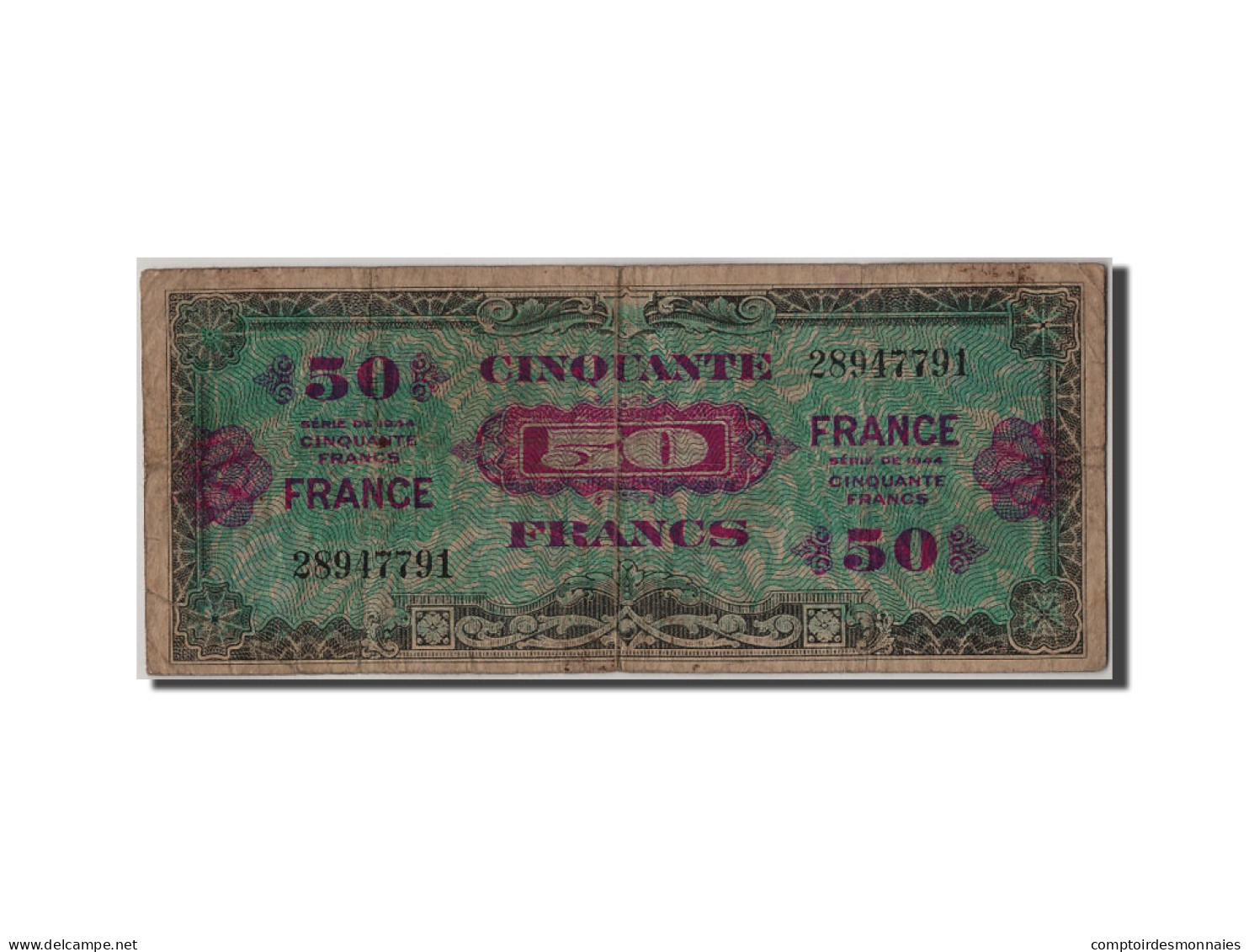 Billet, France, 50 Francs, 1945 Verso France, 1945, 1945-06-04, B+ - 1945 Verso France