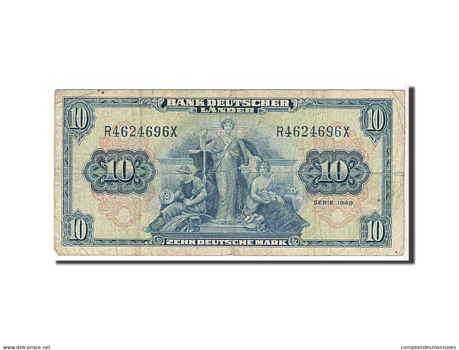 Billet, République Fédérale Allemande, 10 Deutsche Mark, 1949, TB - 10 Deutsche Mark