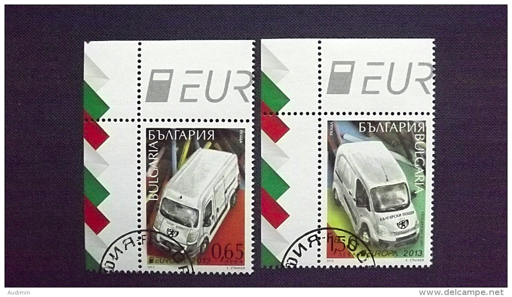 Bulgarien 5092/3 Oo/ESST, EUROPA/CEPT 2013, Postfahrzeuge - Gebraucht