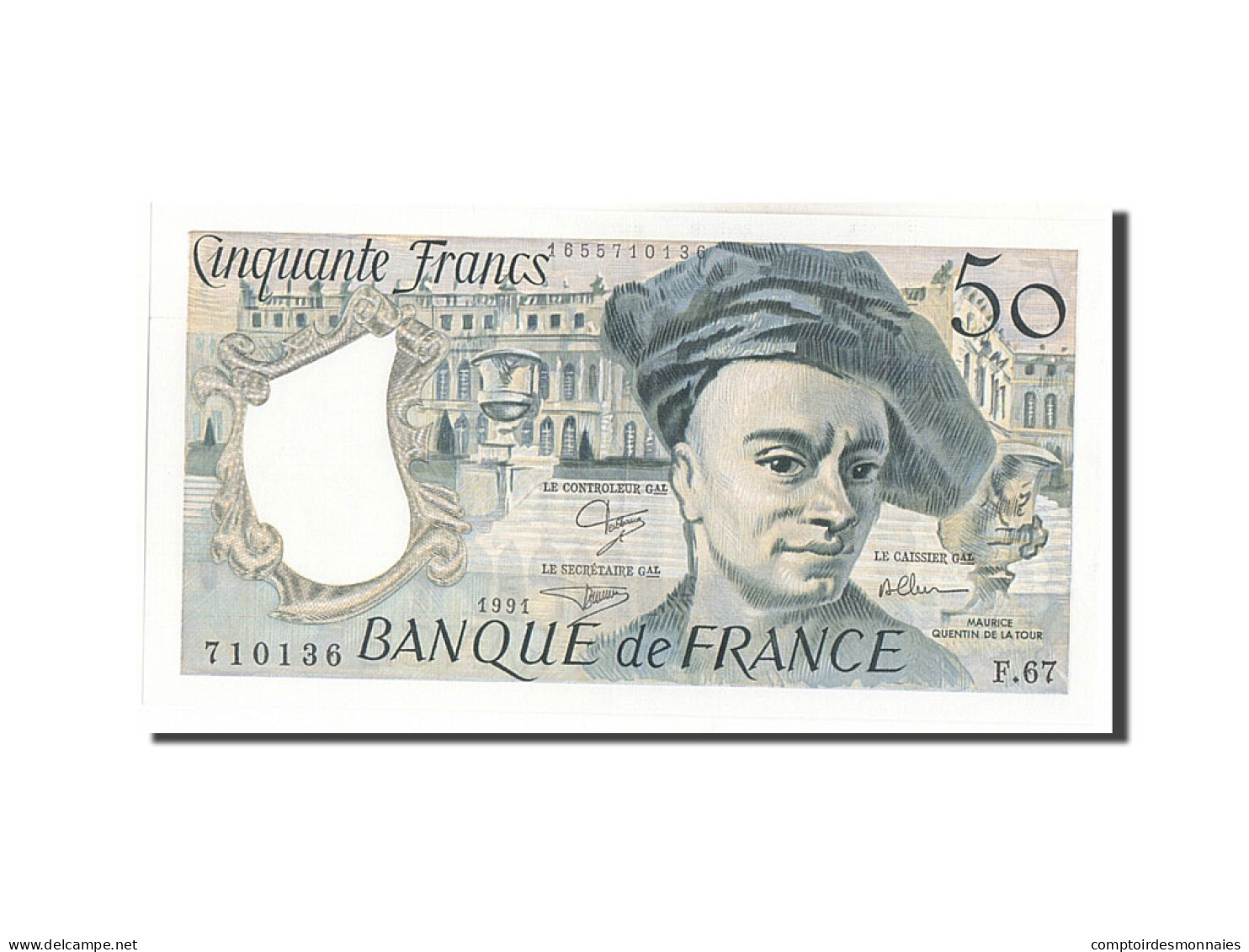 Billet, France, 50 Francs, 50 F 1976-1992 ''Quentin De La Tour'', 1991, SPL+ - 50 F 1976-1992 ''Quentin De La Tour''