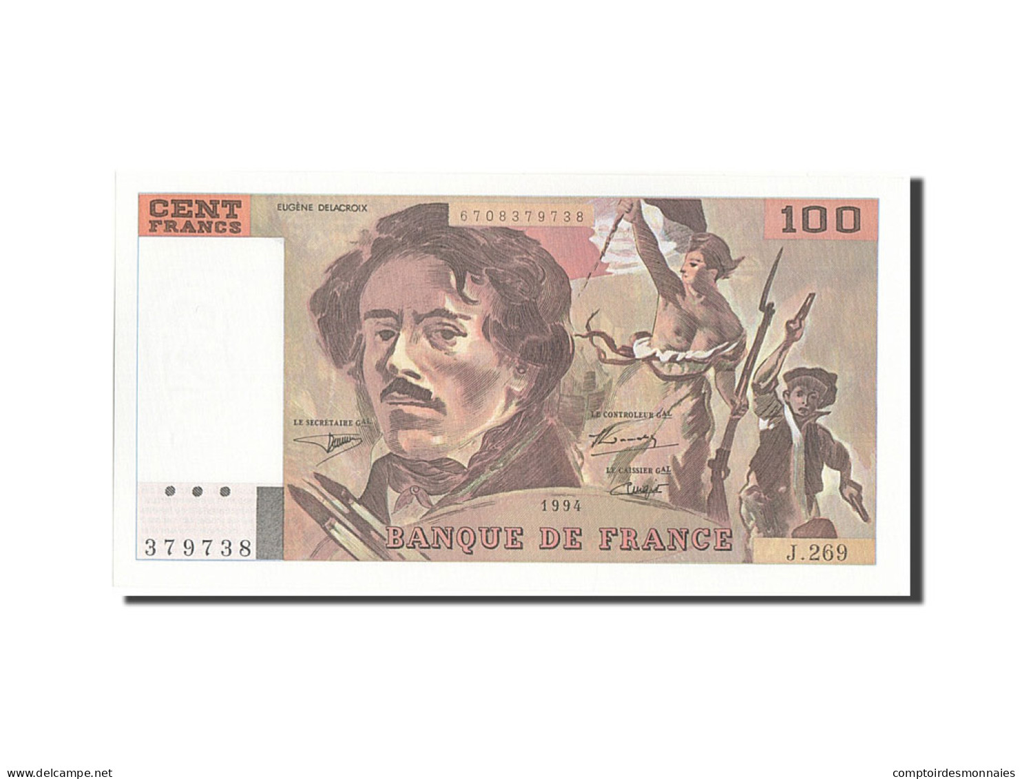 Billet, France, 100 Francs, 100 F 1978-1995 ''Delacroix'', 1994, NEUF - 100 F 1978-1995 ''Delacroix''