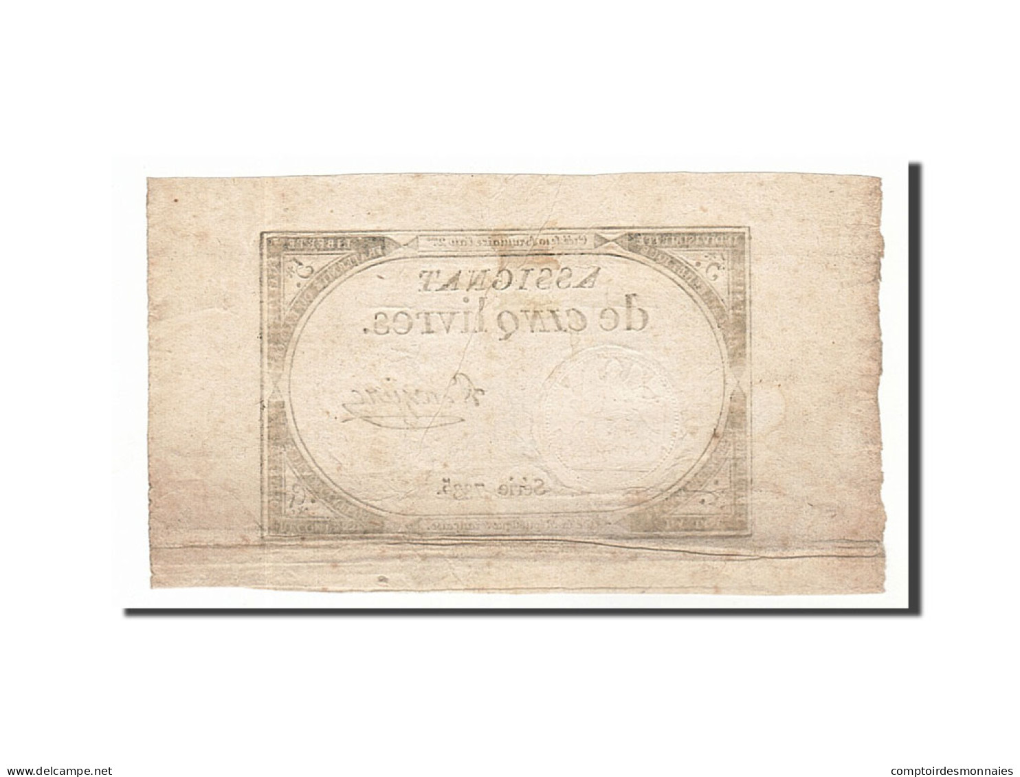 Billet, France, 5 Livres, 1793, Baziere, TTB, KM:A76, Lafaurie:171 - Assignats & Mandats Territoriaux