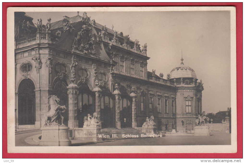 168704 / Vienna Wien III - SCHLOSS BELVEDERE , HORSE , Sphinx STATUE   - Austria Österreich Autriche - Belvedere