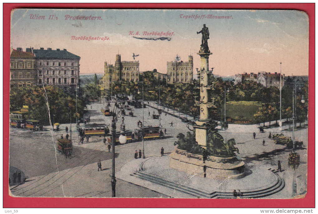 168713 / Vienna Wien II - Tram Strassenbahnen Tramway , PRATERSTERN , TEGETTSSOFF MONUMEN - Austria Österreich Autriche - Prater