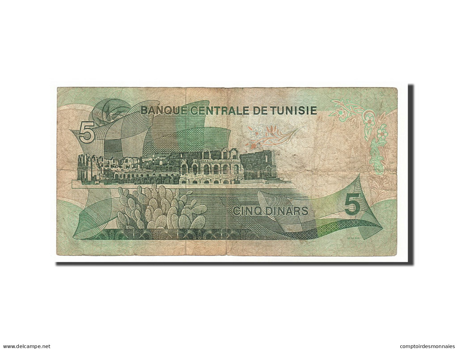 Billet, Tunisie, 5 Dinars, 1972, 1972-08-03, TB - Tusesië