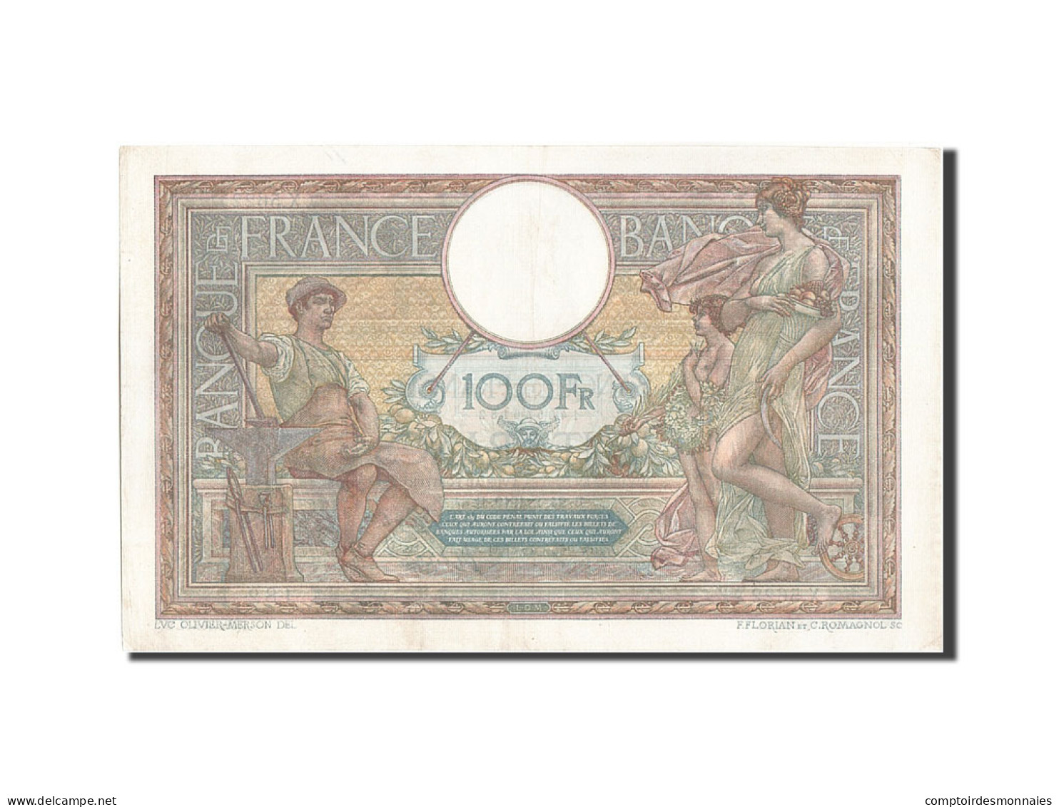 Billet, France, 100 Francs, 100 F 1908-1939 ''Luc Olivier Merson'', 1919 - 100 F 1908-1939 ''Luc Olivier Merson''