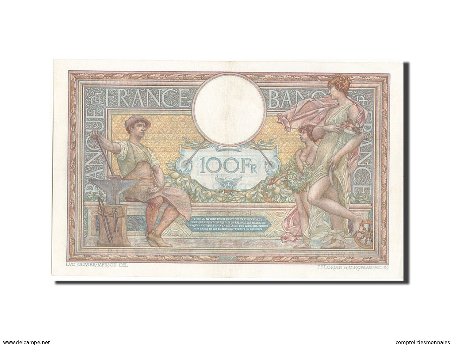 Billet, France, 100 Francs, 100 F 1908-1939 ''Luc Olivier Merson'', 1915 - 100 F 1908-1939 ''Luc Olivier Merson''