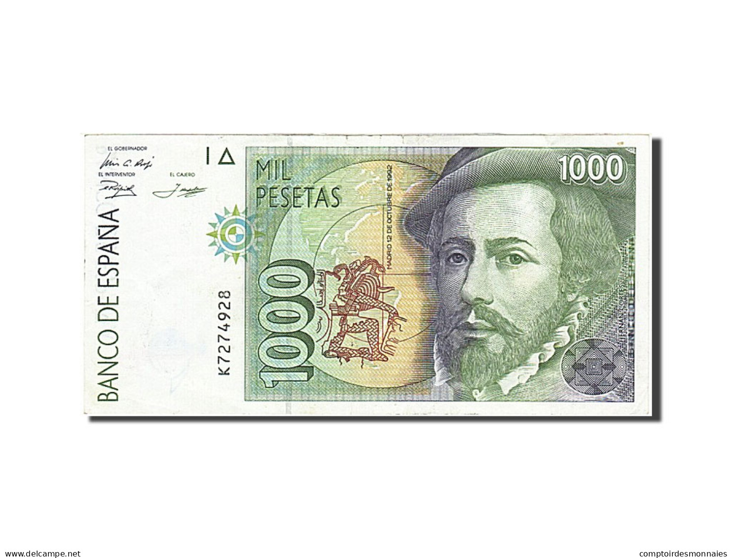 Billet, Espagne, 1000 Pesetas, 1992, 1992-10-12, TTB+ - [ 4] 1975-… : Juan Carlos I