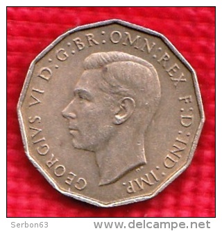 1 PIECE ANGLETERRE THREE PENCE 1937 GEORGIUS VI D: G: BR: OMN: REX F: D: IND: IMP. N° 132 - Altri & Non Classificati