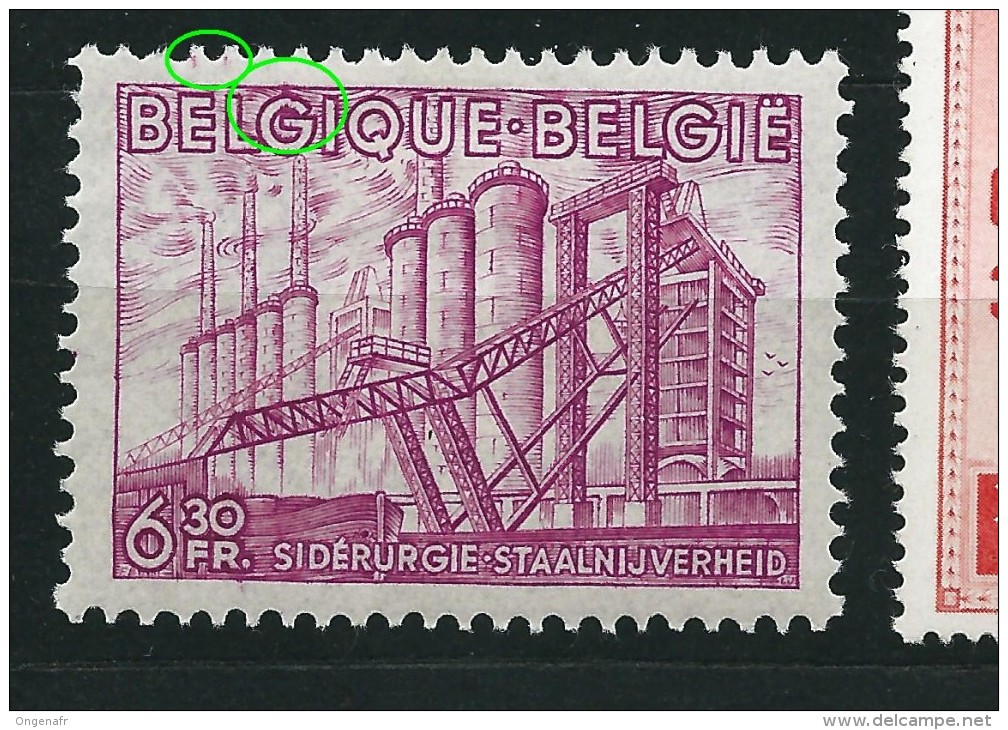 N° 766  Avec Charnière (x)  Maqualures Sur Le G De Belgique Relié Au Cadre     (catalogue Varibel) - Non Classés