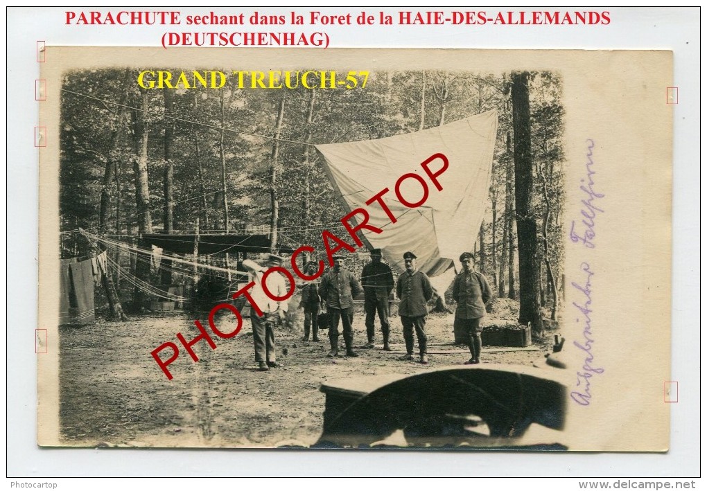Sechage PARACHUTE-HAIE Des ALLEMANDS-GRAND TREUCH-DEUTSCHENHAG-CARTE PHOTO All.-Guerre 14-18-1 WK-MILITARIA- - Rechicourt Le Chateau
