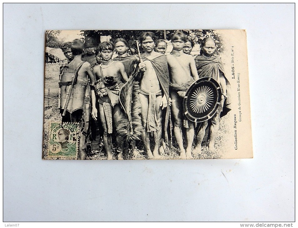 Carte Postale Ancienne : LAOS : Groupe De Guerriers KHAS-KASENG, RARE - Laos