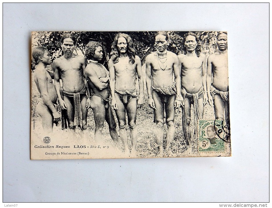 Carte Postale Ancienne : LAOS : Groupe De NHAHOEUNS ( Bassac) - Laos