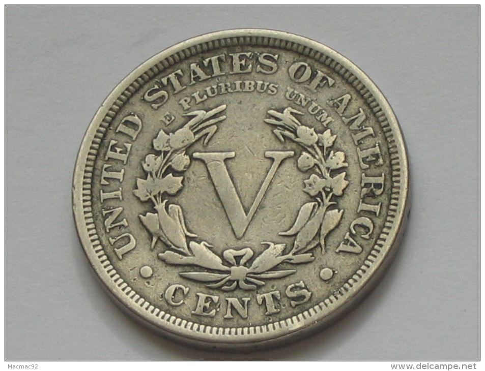 5 Cents - Five Cents 1905 - Liberty - Etats-Unis - United States ***** EN ACHAT IMMEDIAT ***** - 1883-1913: Liberty