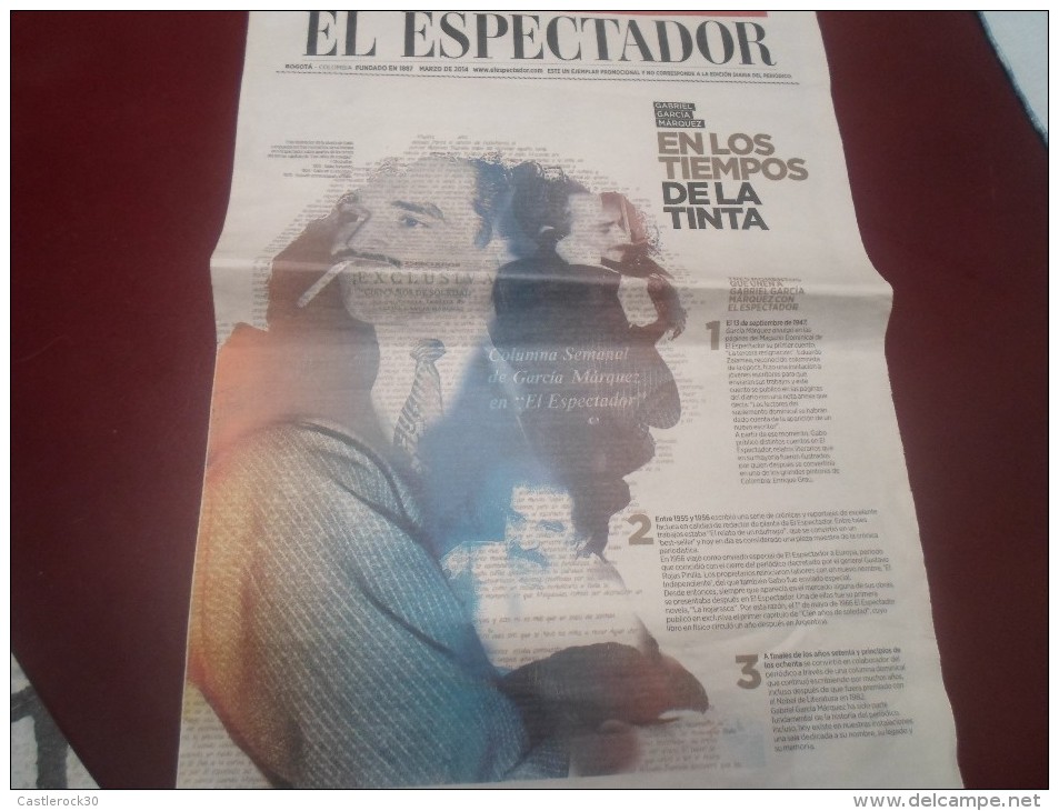 O) 2014 COLOMBIA, ARTICLE, NEWSPAPER, GABRIEL GARCIA MARQUEZ, TRIBUTE TO WRITER, NOBEL PRIZE OF LITTER, XF - Other & Unclassified