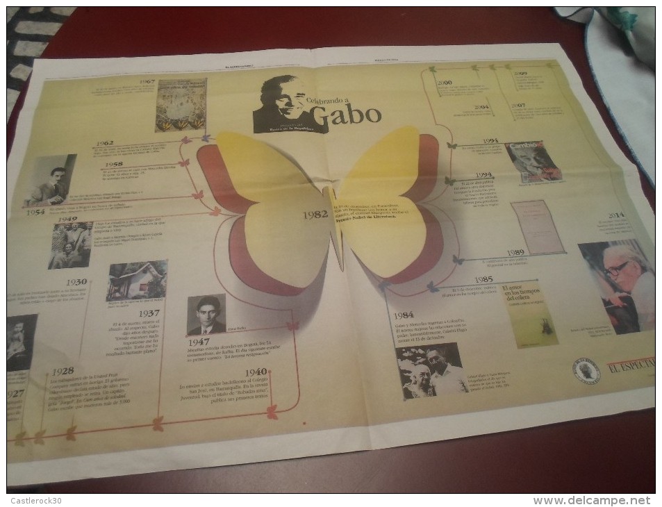 O) 2014 COLOMBIA, ARTICLE, NEWSPAPER, GABRIEL GARCIA MARQUEZ, TRIBUTE TO WRITER, NOBEL PRIZE OF LITTER, XF - Other & Unclassified