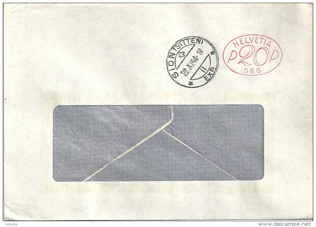 Brief  Sion (Sitten)  (Freistempel)          1940 - Frankiermaschinen (FraMA)