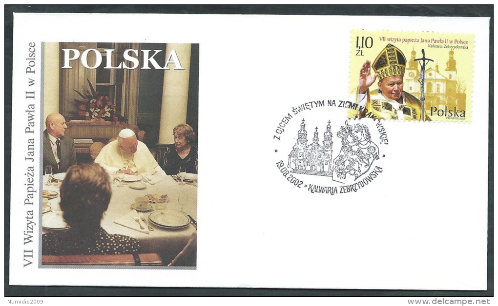 2002 VATICANO VIAGGI DEL PAPA POLONIA KALWARIA ZEBRZYDOESKA - SV11 - FDC