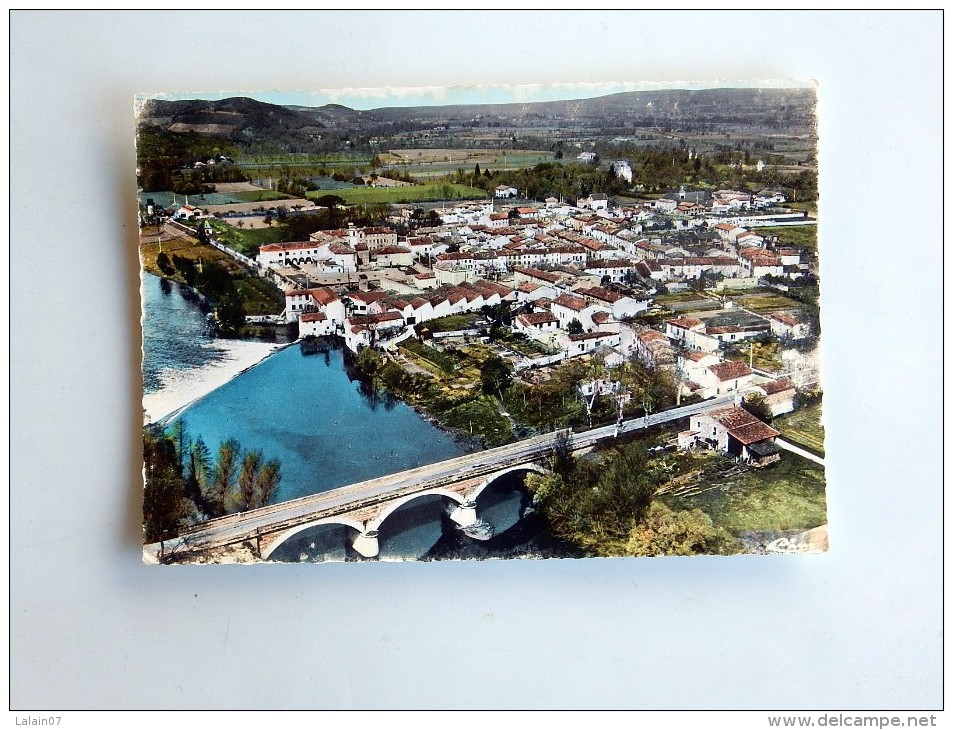 Carte Postale Ancienne : VIELMUR : Vue Generale Aérienne, Le Pont Sur L'Agout - Vielmur Sur Agout