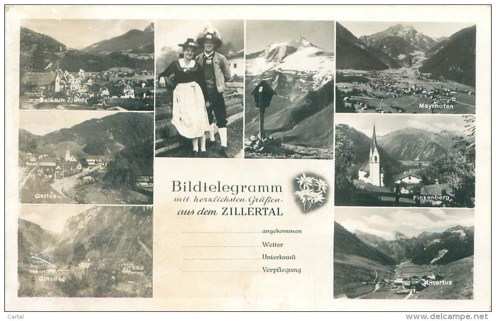 Bildtelegramm Mit Herzlichsten Grüssen Aus Dem ZILLERTAL - Zillertal