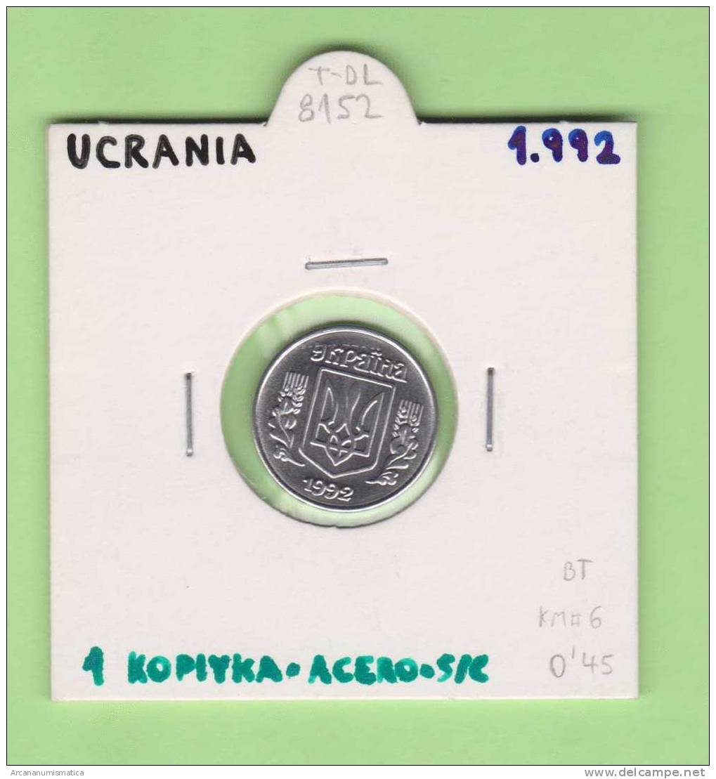 UCRANIA   1  KOPIYKA     ACERO   KM#6   1.992    SC/UNC     T-DL-8152 - Ukraine