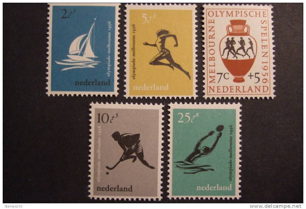 NETHERLANDS  1956  NVPH  676/80  OLYMPIC GAMES   MNH**   (SUR 108-050) - Sommer 1956: Melbourne