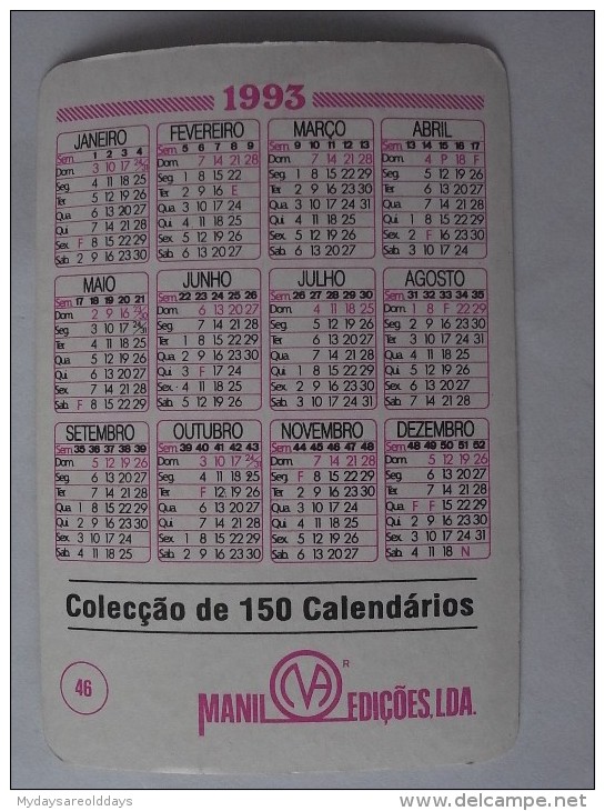 1 CALENDAR CALENDARIO CALENDRIER SMALL - PORTUGAL AMIZADE E ALEGRIA - Small : 1991-00