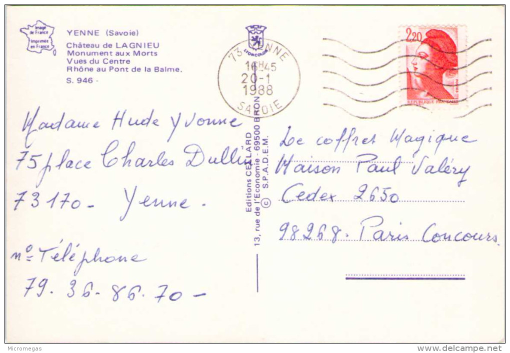 YENNE Sur Le Rhône - Yenne