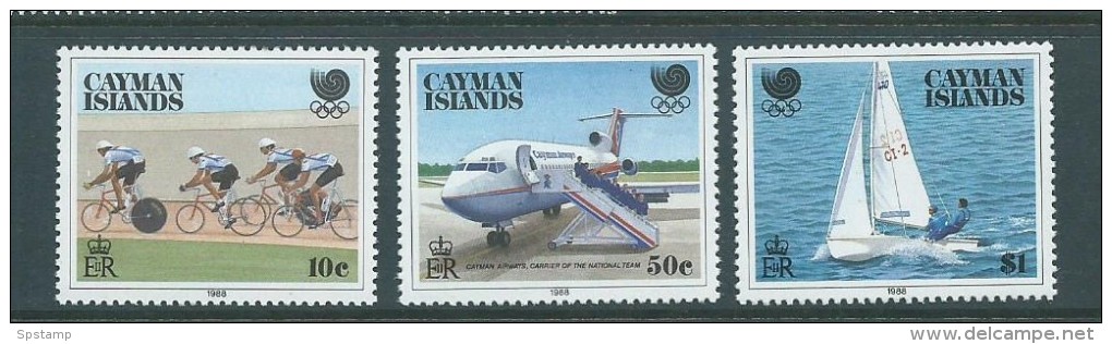 Cayman Islands 1988 Olympic Games Set 3 MNH - Caimán (Islas)