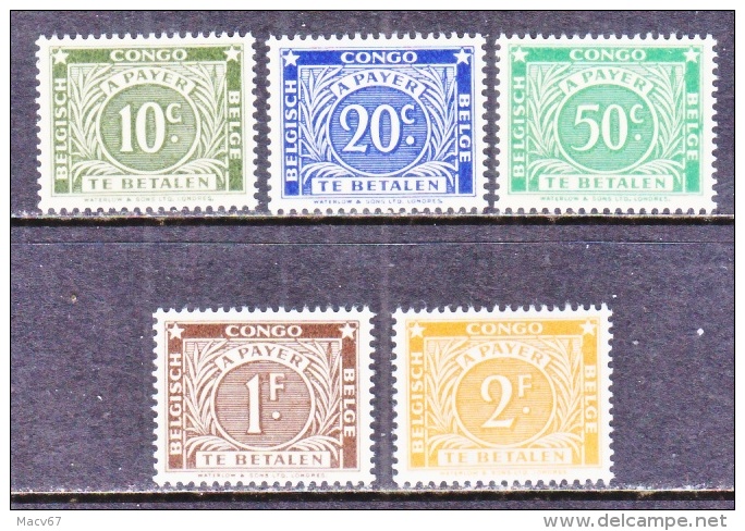 BELGIUM CONGO  J 8a-12 A     PERF 12 1/2  ** - Unused Stamps