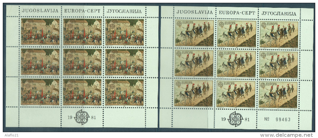 EUROPA - YOUGOSLAVIE - 1981 - 2 FEUILLETS NEUFS SANS CHARNIERE - 1981