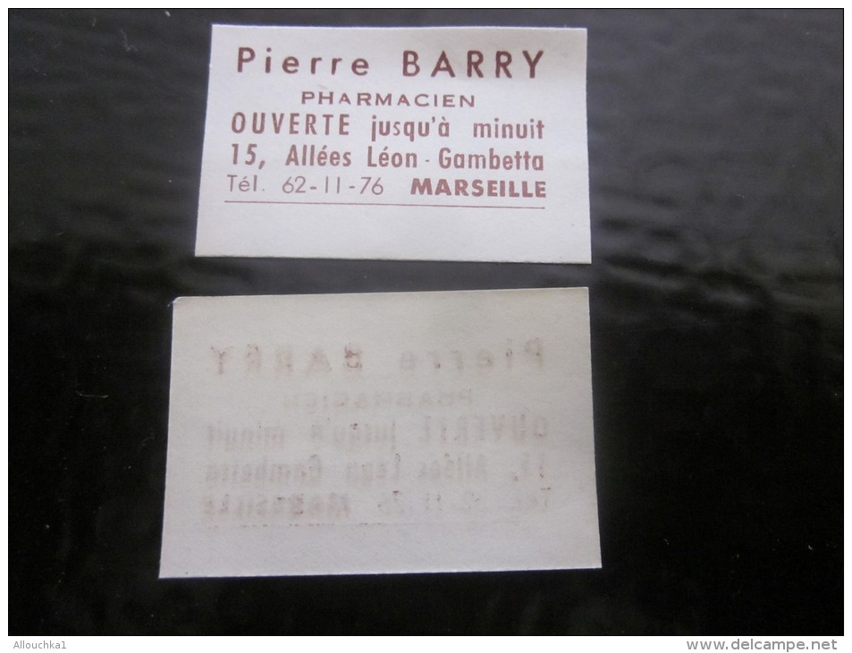 1 étiquette GOMME De Parmacien Pharmacie Pierre BARRY Bd Gambetta MARSEILLE  érinnophilie FARMÁCIA  Publicitaire - Etiquettes