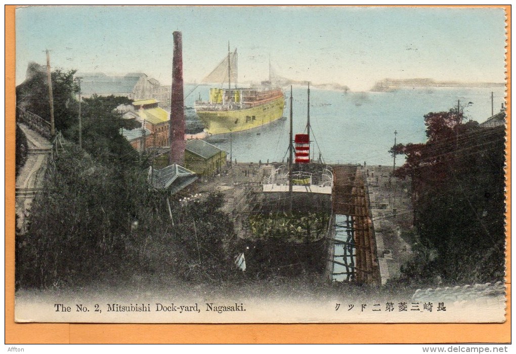 The No.2  Mitsubishi Dock Yard Nagasaki Japan 1905 Postcard - Sonstige & Ohne Zuordnung