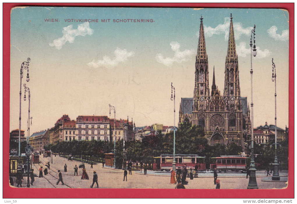 168694 / Vienna Wien I -  VOTIVKIRCHE MIT SCHOTTENRING , Tram Strassenbahnen Tramway  Austria Österreich Autriche - Kirchen