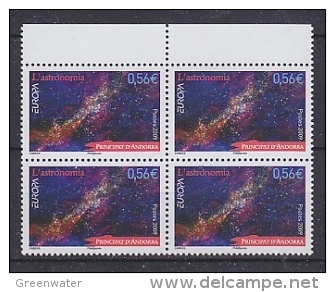 Europa Cept 2009 Andorra Fr. 1v Bl Of 4 ** Mnh (21143) - 2009