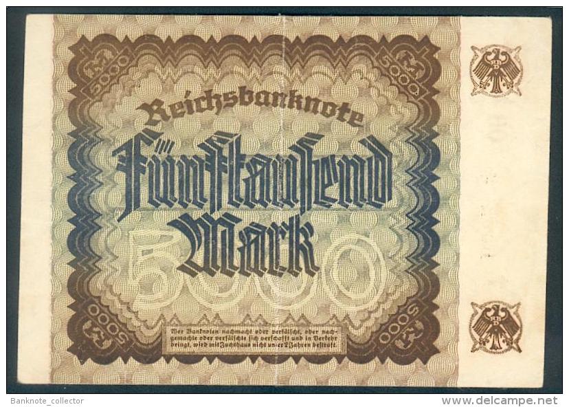 Deutschland, Germany - 5000 Mark, Reichsbanknote, Ro. 80 B ( Serie OH 5-stellig ) 1923 ! - 5000 Mark